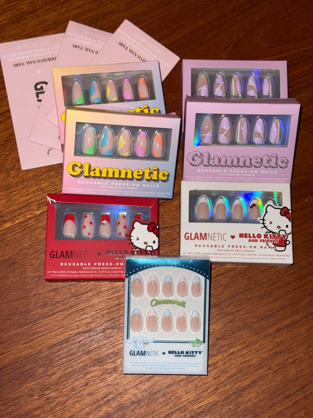 Glamnetic Reusable Press-On Nails Bundle of Seven + Nail Tabs